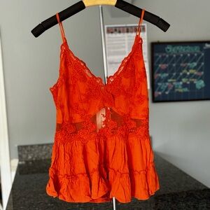 Blue Rain x Francesca’s lace embroidered baby doll tank